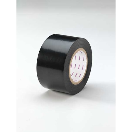 Zoro Select Floor Marking Tape, vinyl, No Legend, Black, 3 in W., 5 mil Thickness 3YRZ8