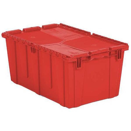 Orbis Attached Lid Container, 17.2 gal Volume Cap., 26 7/8 in L, 16 7/8 in W, 12 1/8 in H, Plastic, Red FP243 Red