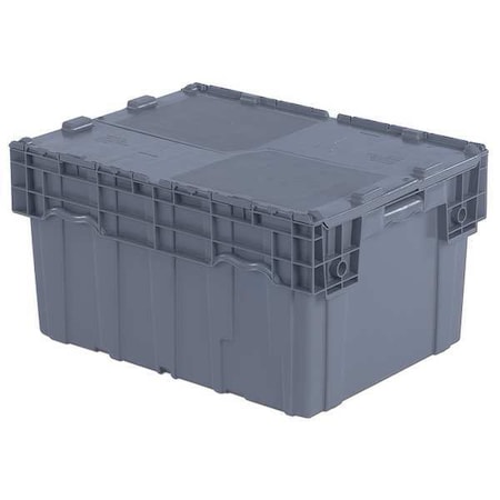 Orbis Attached Lid Container, 29.92 gal Volume Cap., 23 7/8 in L, 19 5/8 in W, 15 1/4 in H, Plastic, Gray FP403 Gray