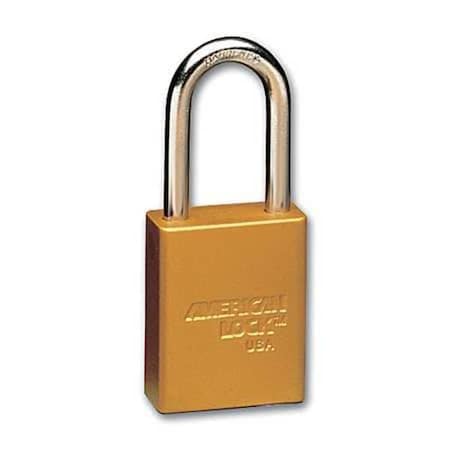 American Lock Lockout Padlock, Keyed Alike, Aluminum, Yellow, 1 1/2 in Shackle Height, 1 1/2 in Body Width, 12 PK A1106KAYLW SETOF12