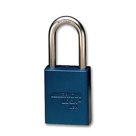 American Lock Lockout Padlock, Keyed Alike, Aluminum, Blue, 1 1/2 in Shackle Height, 1 1/2 in Body Width, 12 PK A1106KABLU SETOF12