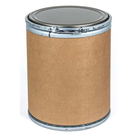 Zoro Select Open Head Transport Drum, Fiber, 15 gal, Unlined, Brown 17861