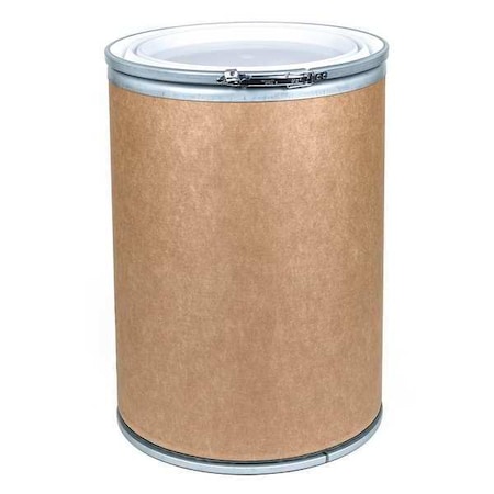 Zoro Select Open Head Transport Drum, Fiber, 30 gal, Unlined, Brown 17862