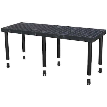 Structural Plastics Add-On Plastic Shelving, Open Style, 24 in D, 66 in W, 24 in H, 1 Shelves, Black S6624A