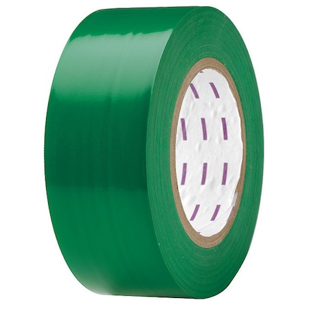 Zoro Select Safety Warning Tape Vinyl Green, 2" W x 180 ft. L, 5 mil Thick 9DPT8