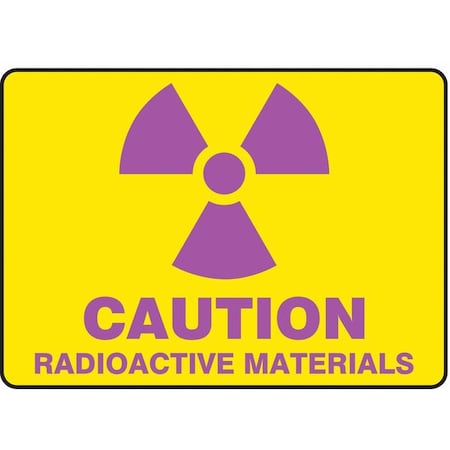 Accuform Caution Sign, 10 in H, 14 in W, Vinyl, Rectangle, MRAD502VS MRAD502VS