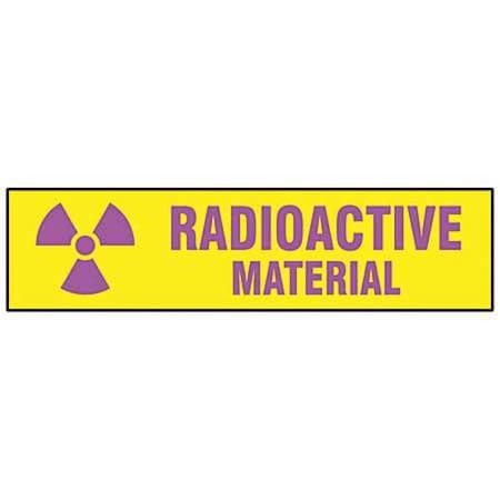 Brady Cabinet Label, Radioactive Material, Polyester, 24 in W, 7 in H 17754LS