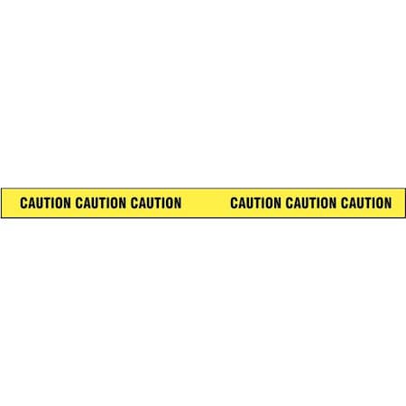 Zoro Select Barricade Tape, Caution, Yellow, 2 in Wide x 180 ft Length, Vinyl, 4 mil 11458