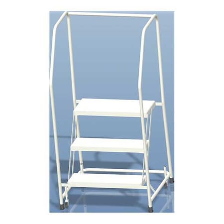 Ballymore 58 1/2 in H Aluminum Rolling Ladder, 3 Steps, 350 lb Load Capacity A3SH30