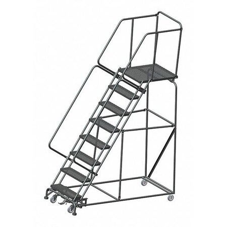 Ballymore 113" H Steel Safety Rolling Ladder, 8 Steps, 450 lb. Load Capacity WA083228X