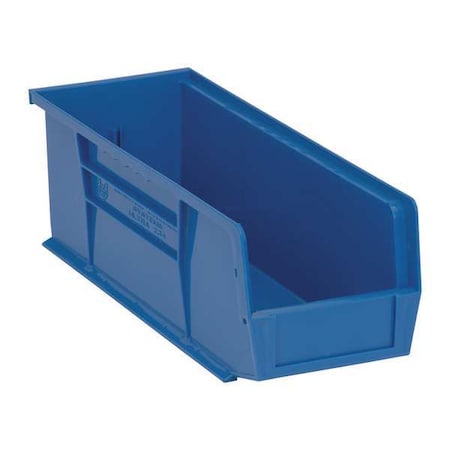 Quantum Storage Systems Hang & Stack Storage Bin, Polypropylene, Blue, 5 in H, 5 1/2 in W, 14 3/4 in L QUS234BL