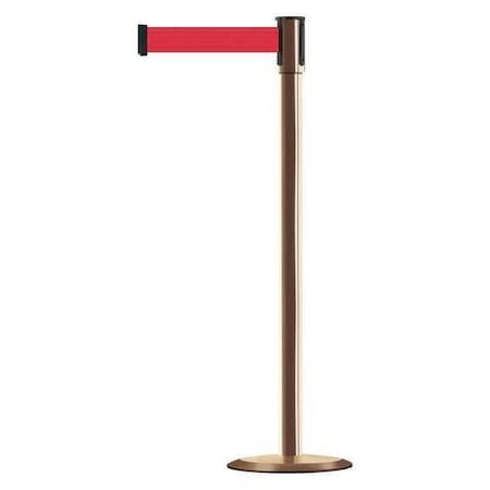 Tensabarrier Barrier Post with Belt, Red, 7 1/2 ft Length, 38 in Post Height, No Legend, Stainless steel 890U-2P-2P-2P-STD-NO-R5X-C
