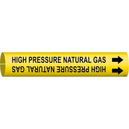 Brady Pipe Marker, High Pressure Natural Gas, Y, 4194-B 4194-B