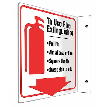 Accuform Fire Extinguisher Sign, 8X8", PS, ENG PSP726