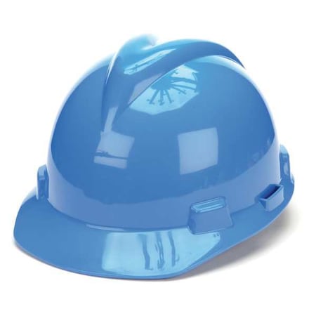 Msa Safety Hard Hat, V-Gard, Polyethylene, 4 Point Pinlock, Type 1, Class E, Blue 476928