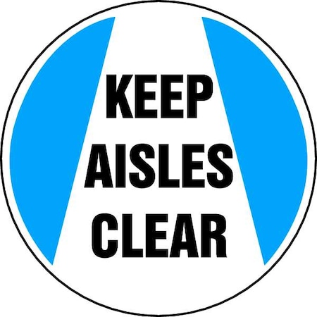 Accuform Slip-Gard Round Floor Sign, 17" H, 17" W, Vinyl, Circle, English, MFS716 MFS716