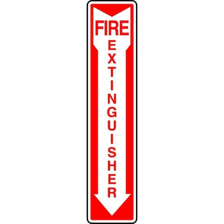 Accuform Fire Extinguisher Sign, 12 in Height, 4 in Width, Vinyl, Rectangle, English MFXG553GF