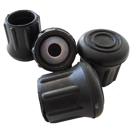 Zoro Select Replacement Round Rubber Tips, For 1" Tube, PK4 RUBTS-R