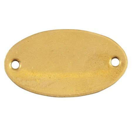 C.H. Hanson Blank Tag, Brass, 1 in H x 1 7/8 in W, 1 in Dia., Brass, Oval, 25 PK 42742