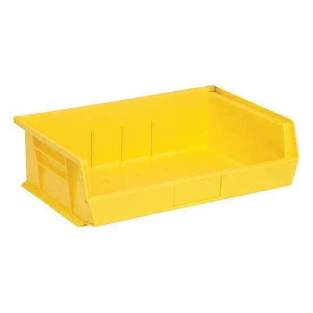 Quantum Storage Systems Hang & Stack Storage Bin, Polypropylene, Yellow, 5 in H, 16 1/2 in W, 10 7/8 in L QUS245YL