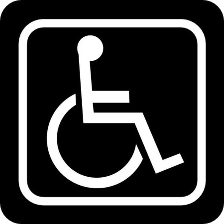 United Visual Products Wheelchair Symbol, Plastic, 3" x 3", Surface UVOS1036