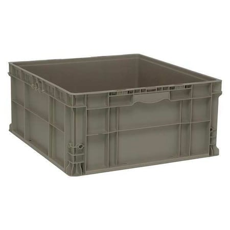 Quantum Storage Systems Solid & Stackable Straight Wall Storage Container, 26.2 gal, 24 in L x 22-1/2 in W x 11 in H, Gray RSO2422-11