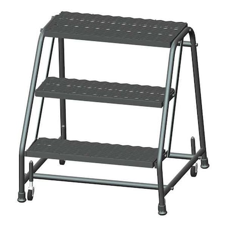 BALLYMORE 28 1/2 in H Steel Rolling Ladder, 3 Steps, 450 lb Load Capacity 326X