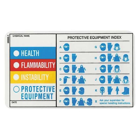 Electromark Label, HMIG, Polyester, 5 in W, 3 in H Y604388