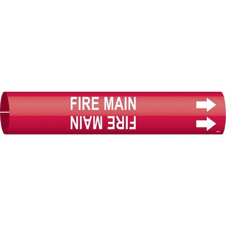 Brady Pipe Marker, Fire Main, R, 2-1/2 to3-7/8 In 4185-C