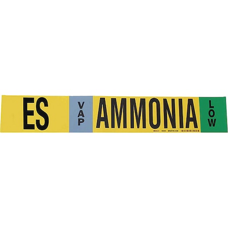 Brady Ammonia Pipe Marker, ES, 3 to 5In 90403