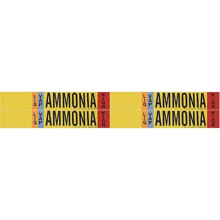 Brady Ammonia Pipe Mrker, IIAR, 1 to 2-1/2In, PK4, 90473 90473