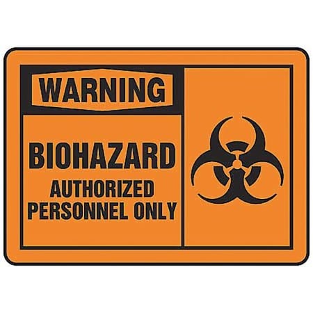 Accuform Warning Sign, 10 in H, 14 in W, Plastic, Rectangle, English, MBHZ301VP MBHZ301VP