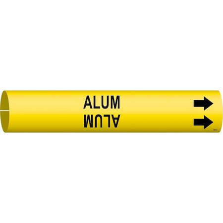 Brady Pipe Marker, Alum, Yel, 2-1/2 to 3-7/8 In 4004-C