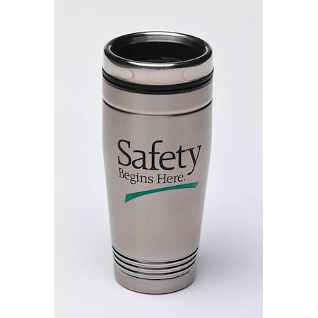 Quality Resource Group Travel Mug, Safety Begins Here, 18 oz. 3771