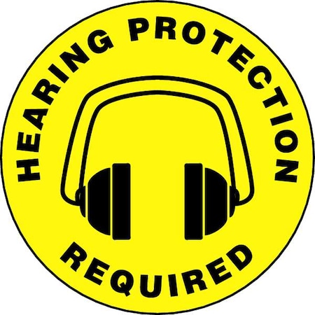 Accuform Slip-Gard Round Floor Sign, 17 in H, 17 in W, Vinyl, Circle, English, MFS1017 MFS1017