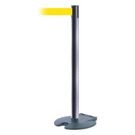 Tensabarrier Barrier Post with Belt, Yellow, 7 1/2 ft Length, 38 in Post Height, No Legend RB1-73-73-STD-NO-Y5X-C
