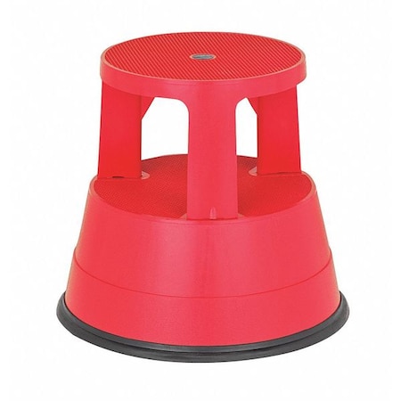 Xtend + Climb Round Office Stool, 2 Steps, 300 lb Load Capacity, 15 in Overall Height, Plastic, Red 961