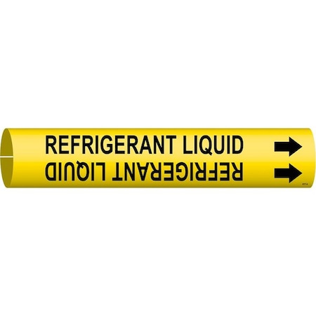 Brady Pipe Mrkr, Refrigerant Liquid, 3/4 to1-3/8 4117-A