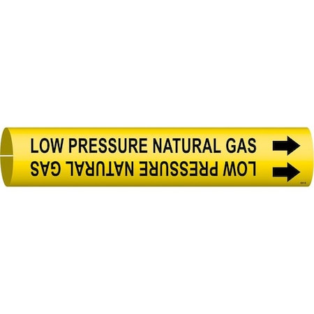 Brady Pipe Marker, Low Pressure Natural Gas, Yel, 4241-B 4241-B