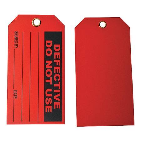 Zoro Select Do Not Use Tag, Cleaning and Maintenance, Polyester, 5 3/4 in H x 3 in W, Red, Rectangle, 100 PK 9F067