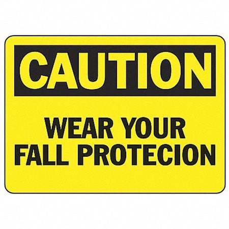 Accuform Caution Sign, 7X10", BK/Yel, Plstc, Eng, MFPR602VP MFPR602VP