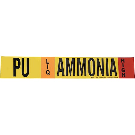 Brady Ammonia Pipe Marker, PU, 3 to 5In 90481