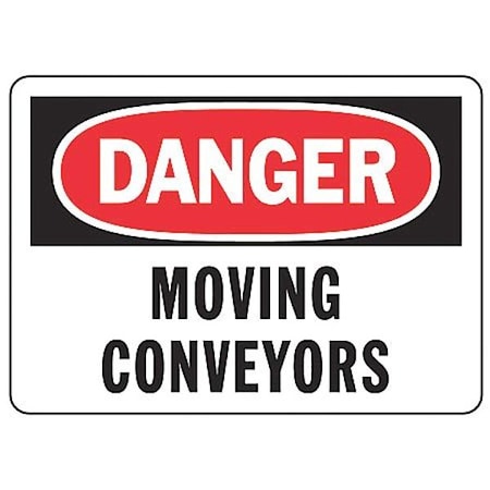 Accuform Danger, Moving Conveyors, 10" W x 7" H, Rectangle, Vinyl MECN002VS