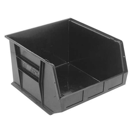 Quantum Storage Systems Hang & Stack Storage Bin, Polypropylene, Black, 11 in H, 16 1/2 in W, 18 in L QUS270BK