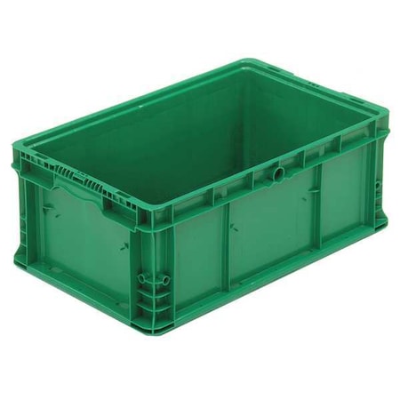 Orbis Straight Wall Container, Green, Plastic, 24 in L, 15 in W, 9 1/2 in H, 1.42 cu ft Volume Capacity NSO2415-9 Med Green