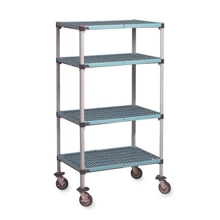 Metro Utility Cart, Polymer/Steel, 900 lb Load Capacity, 4 Shelves, 36 in L, 38 in W, 67 in H Q536EG3