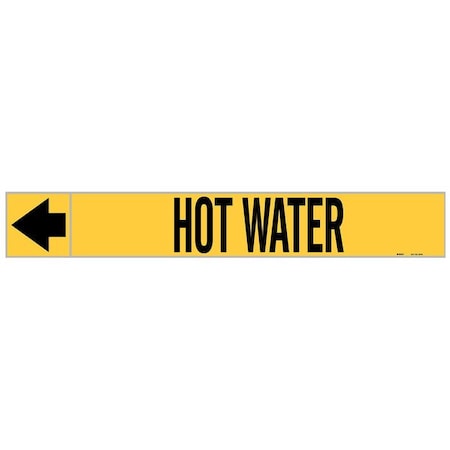 Brady Pipe Marker, Hot Water, 1 In.H 20440