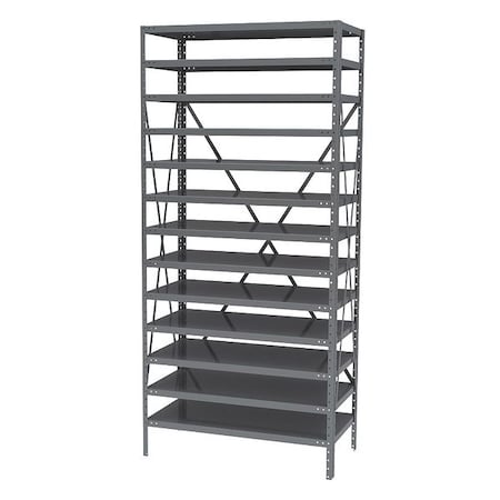 Akro-Mils Steel Bin Shelving, 12 in D x 79 in H x 36 in W, 13 Shelves, Gray AS1279