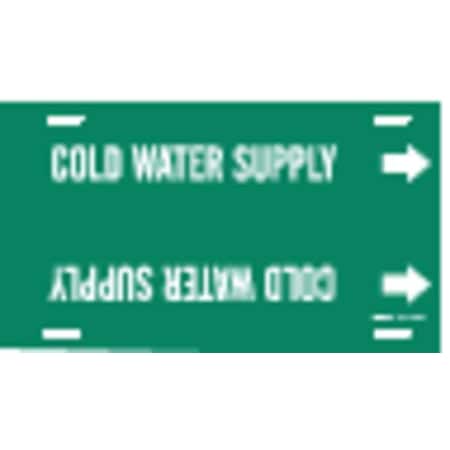 Brady Pipe Mrkr, Cold Water Supply, 8to9-7/8 In 4031-G
