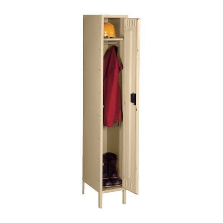 Tennsco Wardrobe Locker, 12 in W, 18 in D, 66 in H, (1) Tier, (1) Wide, Sand STK-121860-1 SD